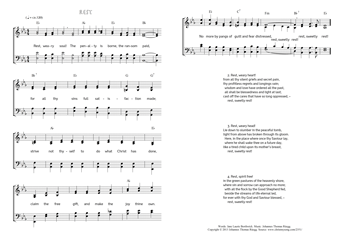 Hymn score of: Rest, weary soul! - Rest (Jane Laurie Borthwick/Johannes Thomas Rüegg)