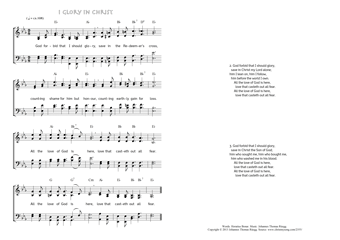 Hymn score of: God forbid that I should glory - I glory in Christ (Horatius Bonar/Johannes Thomas Rüegg)