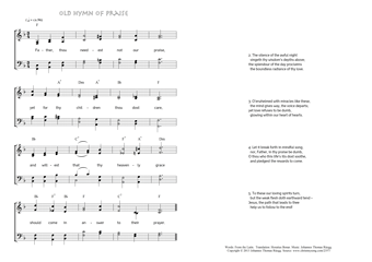Hymn score of: Father, thou needest not our praise - Old hymn of praise (Horatius Bonar/Johannes Thomas Rüegg)