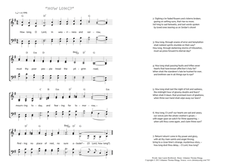 Hymn score of: How long, O Lord, in weariness and sorrow - How long? (Jane Laurie Borthwick/Johannes Thomas Rüegg)