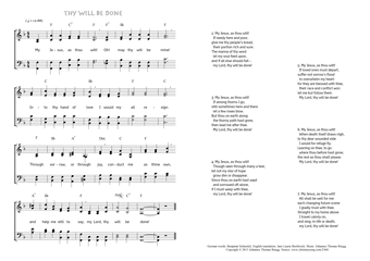 Hymn score of: My Jesus, as thou wilt! - Thy will be done (Benjamin Schmolck/Jane Laurie Borthwick/Johannes Thomas Rüegg)