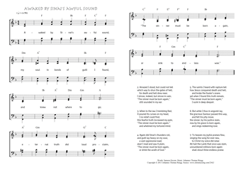 Hymn score of: Awaked by Sinai's awful sound (Samson Occom/Johannes Thomas Rüegg)