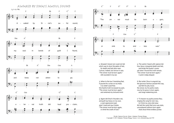 Hymn score of: Awaked by Sinai's awful sound (Samson Occom/Johannes Thomas Rüegg)