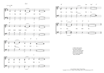 Hymn score of: Innig bei dir weilen - Du (Johannes Thomas Rüegg)