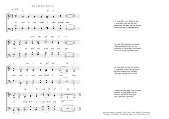 Hymn score of: O Lord, in my songs I have praised thee - The new song (Heinrich Suso/Frances Bevan/Johannes Thomas Rüegg)