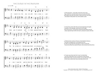 Hymn score of: Allured into the desert, with God alone, apart - The secret of his pavilion (Frances Bevan/Johannes Thomas Rüegg)