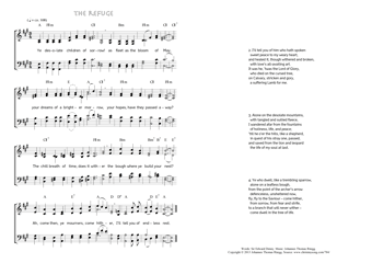 Hymn score of: Ye desolate children of sorrow! - The refuge (Sir Edward Denny/Johannes Thomas Rüegg)