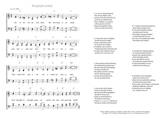 Hymn score of: On, O beloved children - Pilgrim song (Gerhard Tersteegen/Frances Bevan/Johannes Thomas Rüegg)