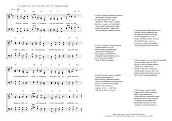 Hymn score of: God in heaven hath a treasure - Light of a Stone most precious (Frances Bevan/Johannes Thomas Rüegg)