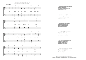 Hymn score of: To heart and soul how sweet thou art - Whiter than snow (Frances Bevan/Johannes Thomas Rüegg)