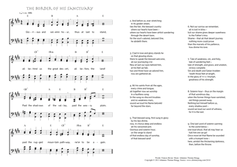 Hymn score of: Glorious and solemn hour - The border of his sanctuary (Frances Bevan/Johannes Thomas Rüegg)