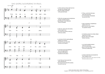 Hymn score of: From the glory and the gladness - The gospel according to Paul (Frances Bevan/Johannes Thomas Rüegg)