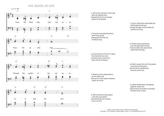 Hymn score of: From the Rock that God has riven - The river of God (Frances Bevan/Johannes Thomas Rüegg)
