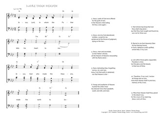 Hymn score of: Jesus, Lord, in whom the Father - More than Heaven (Frances Bevan/Johannes Thomas Rüegg)
