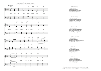 Hymn score of: Der Tag ist hin; mein Geist und Sinn - Abenddämmerung (Johann Anastasius Freylinghausen/Johannes Thomas Rüegg))