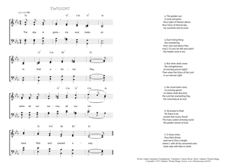 Hymn score of: The day is gone – my soul looks on - Twilight (Johann Anastasius Freylinghausen/Frances Bevan/Johannes Thomas Rüegg)