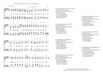 Hymn score of: Jerusalem, du hochgebaute Stadt - Vorschmack des Himmels (Johann Matthäus Meyfart/Johannes Thomas Rüegg)