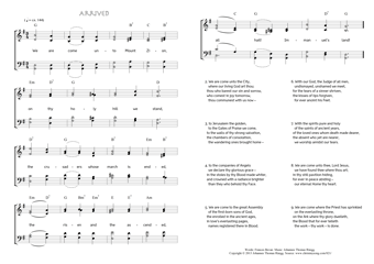 Hymn score of: We are come unto Mount Zion - Arrived (Frances Bevan/Johannes Thomas Rüegg)