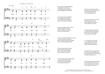 Hymn score of: Souls of men! why will ye scatter - Come to Jesus (Frederick William Faber/Johannes Thomas Rüegg)