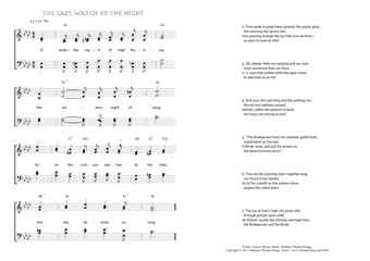 Hymn score of: It ends – the vigil of high festival - The last watch of the night (Frances Bevan/Johannes Thomas Rüegg)
