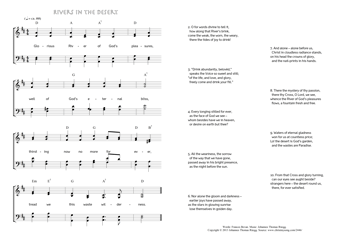 Hymn score of: Glorious River of God's pleasures - Rivers in the desert (Frances Bevan/Johannes Thomas Rüegg)