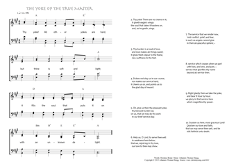 Hymn score of: Thy yoke! All other yokes are hard - The yoke of the true Master (Horatius Bonar/Johannes Thomas Rüegg)