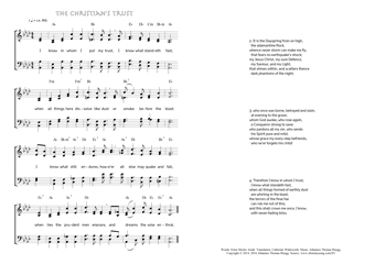 Hymn score of: I know in whom I put my trust - The Christian's Trust (Ernst Moritz Arndt/Catherine Winkworth/Johannes Thomas Rüegg)