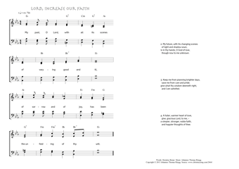 Hymn score of: My past, O Lord, with all its scenes - Lord, increase our faith (Horatius Bonar/Johannes Thomas Rüegg)