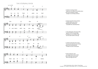Hymn score of: Upon the Rock I plant my foot! - The eternal Rock (Horatius Bonar/Johannes Thomas Rüegg)