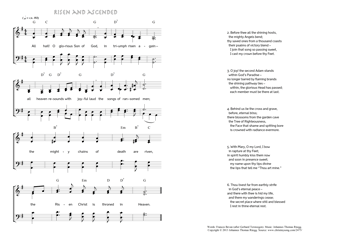 Hymn score of: All hail! O glorious Son of God - Risen and ascended (Frances Bevan/Johannes Thomas Rüegg)