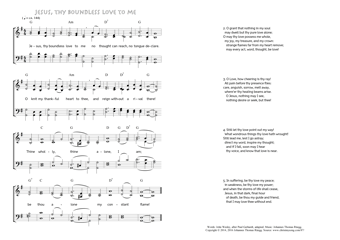 Hymn score of: Jesus, thy boundless love to me (Paul Gerhardt/John Wesley/Johannes Thomas Rüegg)