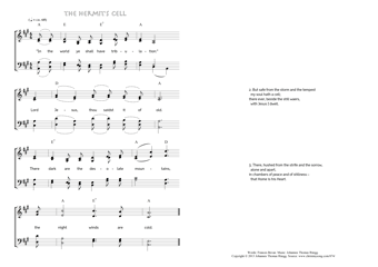 Hymn score of: In the world ye shall have tribulation - The hermit's cell (Frances Bevan/Johannes Thomas Rüegg)