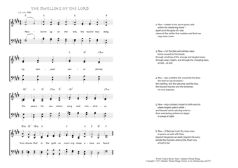 Hymn score of: Now – borne upon the still, the boundless deep - The dwelling of the Lord (Frances Bevan/Johannes Thomas Rüegg)