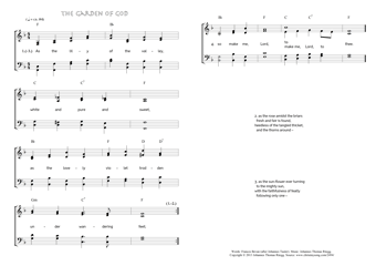 Hymn score of: As the lily of the valley - The garden of God (Johannes Tauler/Frances Bevan/Johannes Thomas Rüegg)