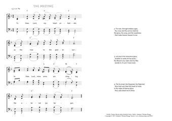 Hymn score of: To thee, Lord, my heart unfoldeth - The meeting (Heinrich Suso/Frances Bevan/Johannes Thomas Rüegg)