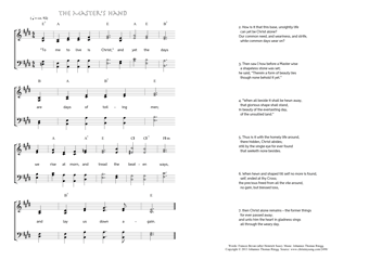 Hymn score of: "To me to live is Christ," and yet the days - The Master’s hand (Heinrich Suso/Frances Bevan/Johannes Thomas Rüegg)
