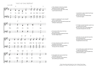 Hymn score of: "O Father! not my will, but thine be done!" - "Out of the depths" (Heinrich Suso/Frances Bevan/Johannes Thomas Rüegg)