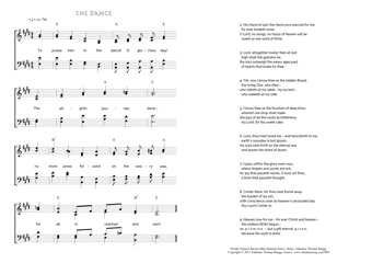 Hymn score of: To praise him in the dance! O glorious day! - The dance (Heinrich Suso/Frances Bevan/Johannes Thomas Rüegg)