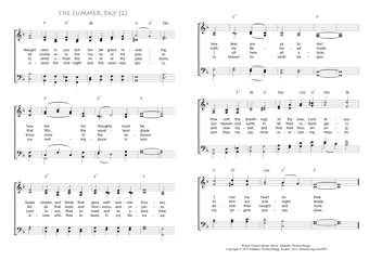 Hymn score of: Sweet shades and fields that glow with summer flowers - The summer day (Frances Bevan/Johannes Thomas Rüegg) - page 2