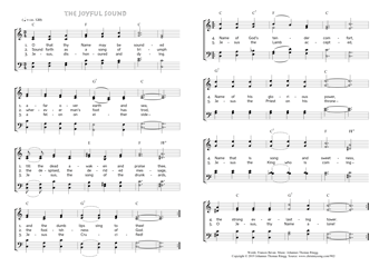 Hymn score of: O that thy Name may be sounded - The joyful sound (Frances Bevan/Johannes Thomas Rüegg)