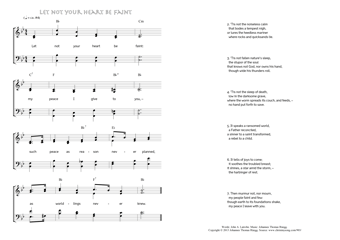 Hymn score of: Let not your heart be faint (John A. Latrobe/Johannes Thomas Rüegg)