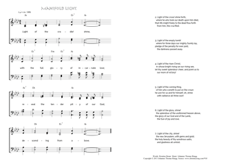 Hymn score of: Light of the cradle! shine - Manifold Light (Horatius Bonar/Johannes Thomas Rüegg)