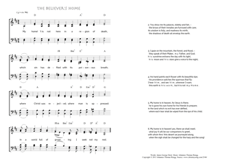 Hymn score of: My home! 't is not here in a region of death - The believer's home (James George Deck/Johannes Thomas Rüegg)