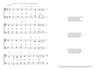 Hymn score of: Jesus, I love thee evermore (Erastus C. Benedict/Johannes Thomas Rüegg)