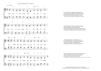 Hymn score of: We're not of this world that fadeth away - Wilderness song (James George Deck/Johannes Thomas Rüegg)
