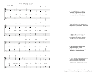 Hymn score of: Oh happy day! when first we felt - Oh happy day! (James George Deck/Johannes Thomas Rüegg)