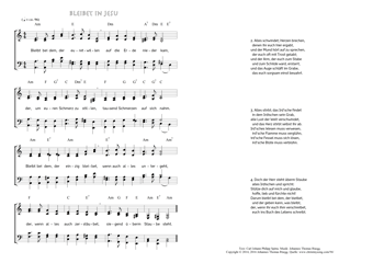 Hymn score of: Bleibt bei dem, der euretwillen - Bleibet in Jesu (Carl Johann Philipp Spitta/Johannes Thomas Rüegg)