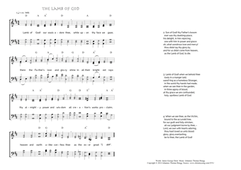 Hymn score of: Lamb of God! our souls adore thee - The Lamb of God (James George Deck/Johannes Thomas Rüegg)