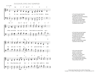 Hymn score of: O Jesus, gracious Saviour - Succour for the tempted (James George Deck/Johannes Thomas Rüegg)