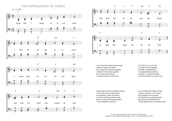 Hymn score of: When first I heard of Jesus' name - The attractions of Christ (James George Deck/Johannes Thomas Rüegg)